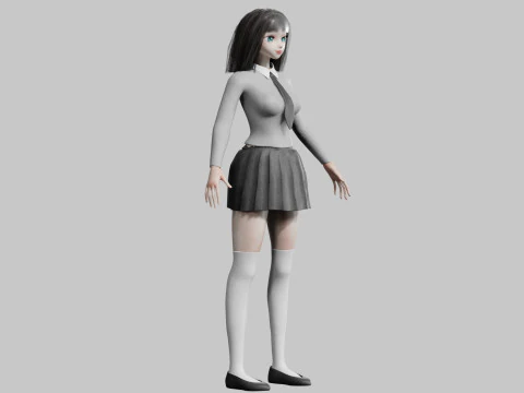 School anime Girl V29545 3D Model