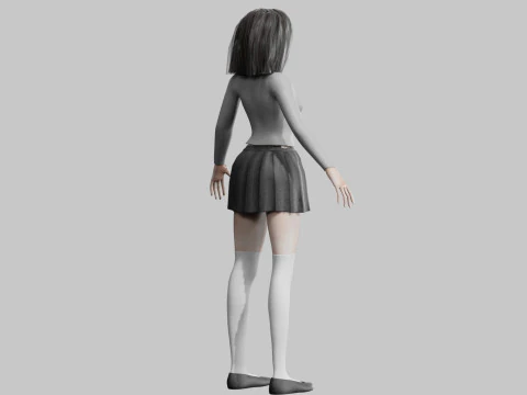 School anime Girl V29545 3D Model