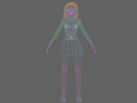 School anime Girl V29545 3Dモデル