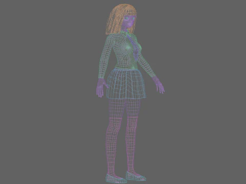 School anime Girl V29545 3D Model