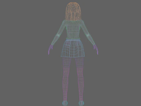 School anime Girl V29545 3D Model