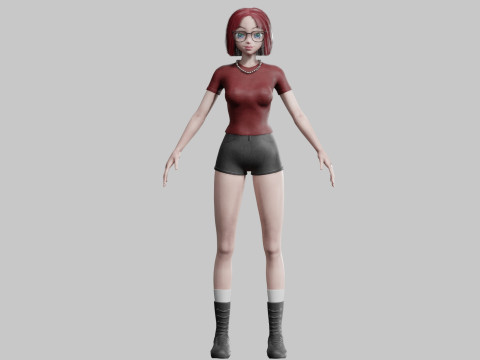 Standard anime Girl V32967 3D मॉडल