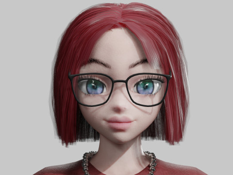 Standard anime Girl V32967 3D मॉडल