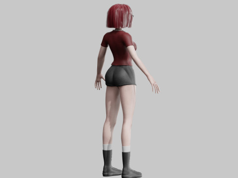 Standard anime Girl V32967 3D मॉडल