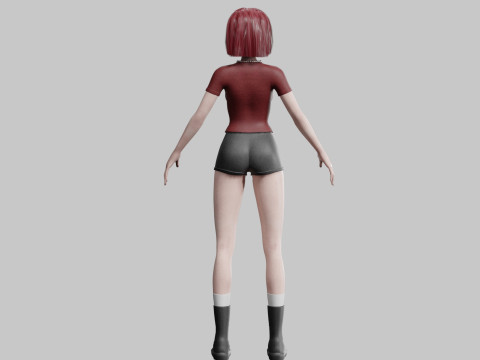 Standard anime Girl V32967 3D मॉडल