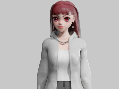 Chica linda est&aacute;ndar V35860 Modelo 3D