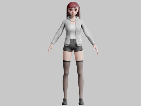 Standard cute Girl V35860 3D 모델