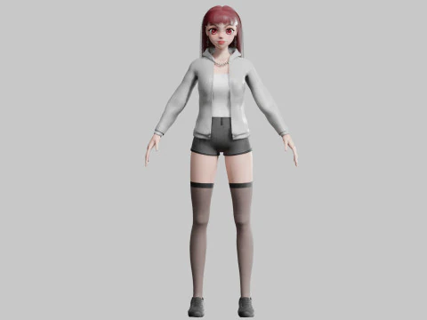 Standard cute Girl V35860 3D Model