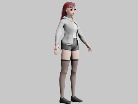 Standard cute Girl V35860 3D 모델