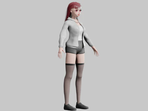 Standard cute Girl V35860 3D Model