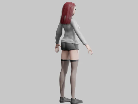 Standard cute Girl V35860 3D Model