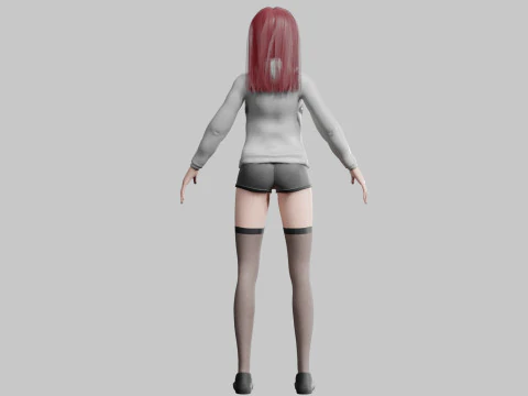 Standard cute Girl V35860 3D Model
