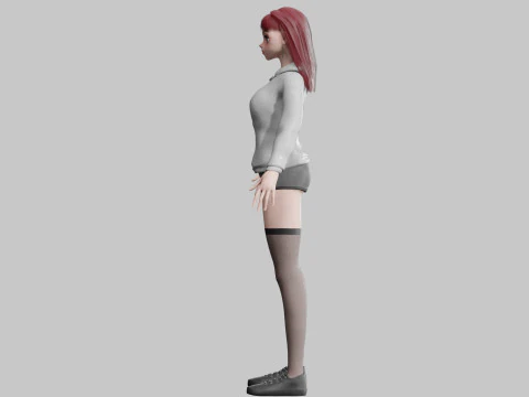 Standard cute Girl V35860 3D Model