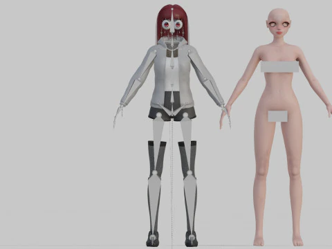 Standard cute Girl V35860 3D Model