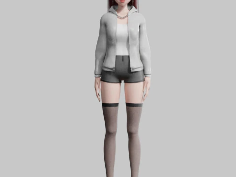 Standard cute Girl V35860 3D Model