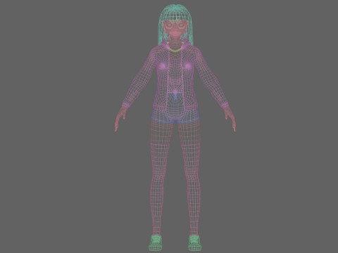 Standard cute Girl V35860 3D 모델