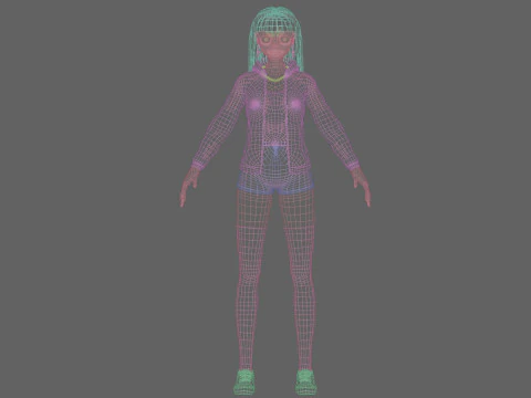 Standard cute Girl V35860 3D Model