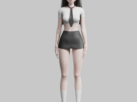 Student anime Girl V29306 3D Model