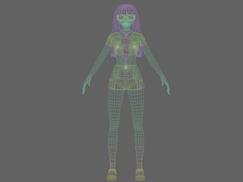 Student anime Girl V29306 3D Model