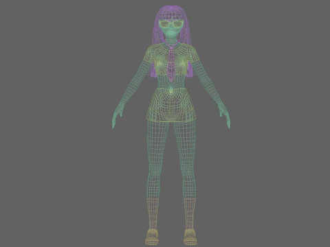 Student anime Girl V29306 3D Model