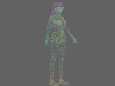 Student anime Girl V29306 3D Model