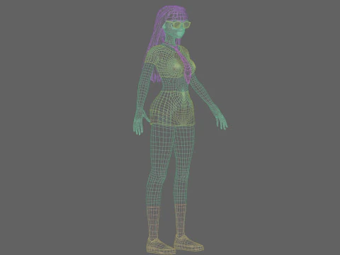 Student anime Girl V29306 3D Model