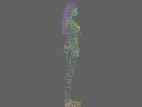 Student anime Girl V29306 3D Model