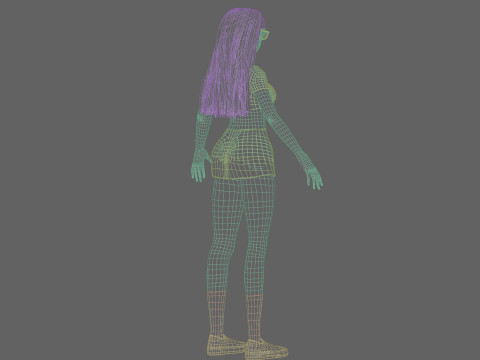Student anime Girl V29306 3D Model