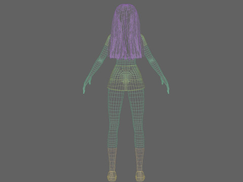 Student anime Girl V29306 3D Model