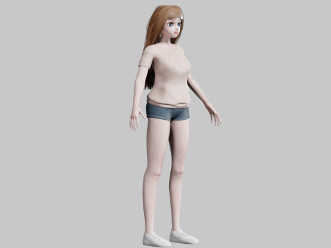 Stylized anime Girl V33149 3D-Modell