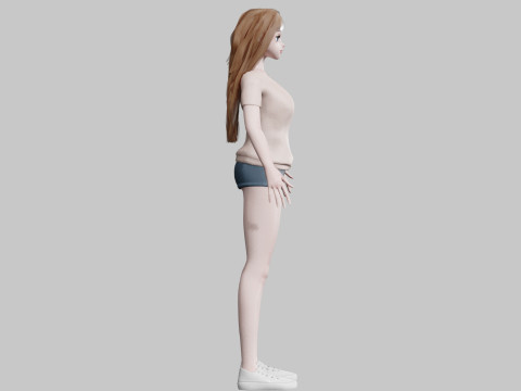 Stylized anime Girl V33149 3D-Modell