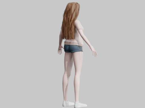 Stylized anime Girl V33149 3D-Modell