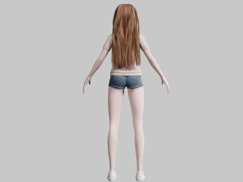 Stylized anime Girl V33149 3D-Modell