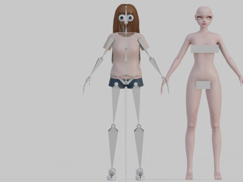 Stylized anime Girl V33149 3D-Modell