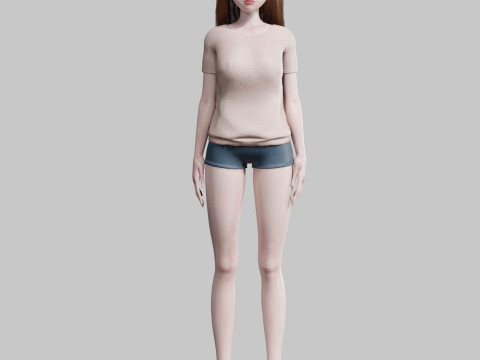 Stylized anime Girl V33149 3D-Modell