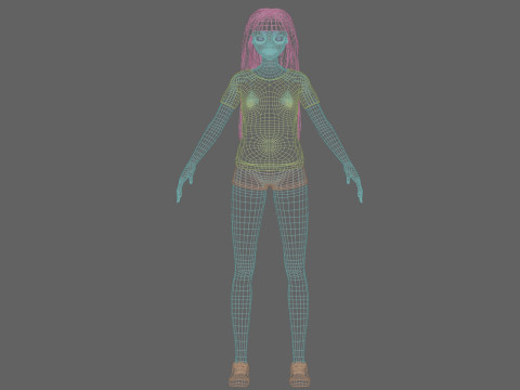 Stylized anime Girl V33149 3D-Modell