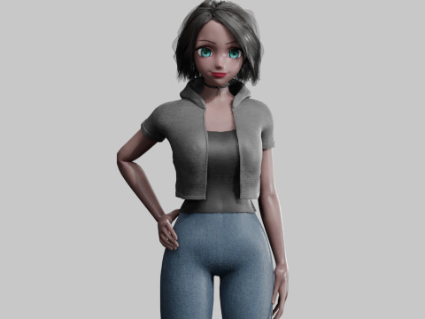 Stylized cute Girl V36848 Modelo 3D