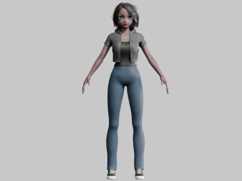 Stylized cute Girl V36848 3D Модель
