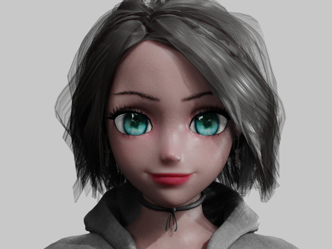 Stylized cute Girl V36848 3D Модель