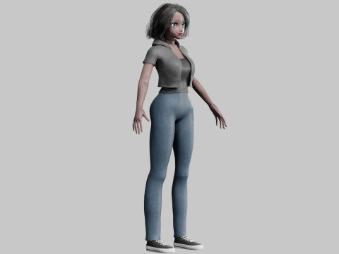 Stylized cute Girl V36848 3D Модель