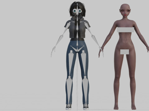 Stylized cute Girl V36848 3D Модель