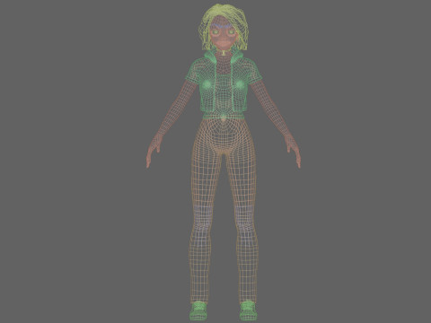 Stylized cute Girl V36848 3D Модель
