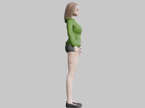 Sweet anime Girl V31063 3D Model