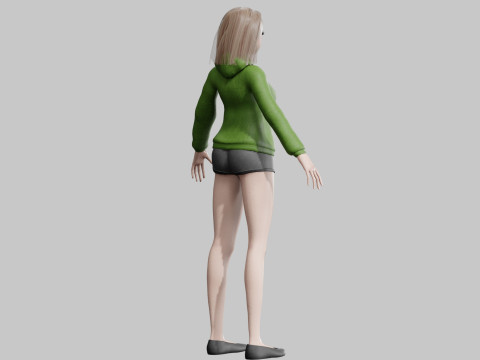 Sweet anime Girl V31063 3D Model