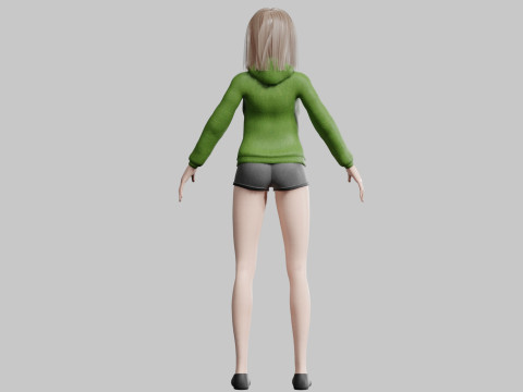 Sweet anime Girl V31063 3D Model