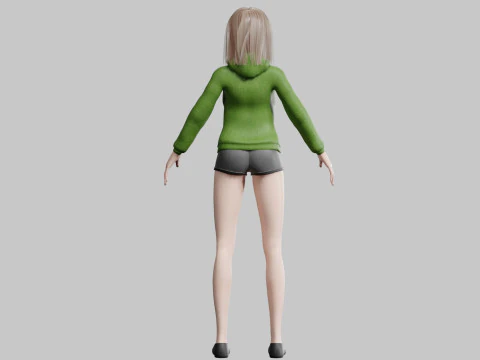 स्वीट एनीमे गर्ल V31063 3D मॉडल