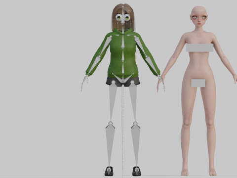 Sweet anime Girl V31063 3D Model