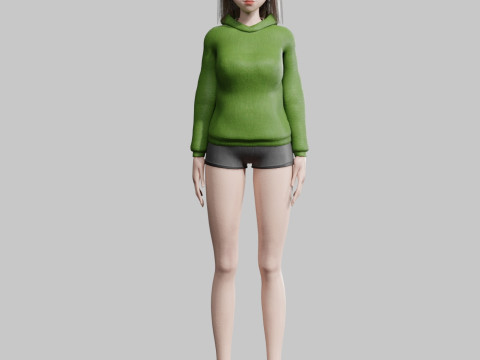 Sweet anime Girl V31063 3D Model