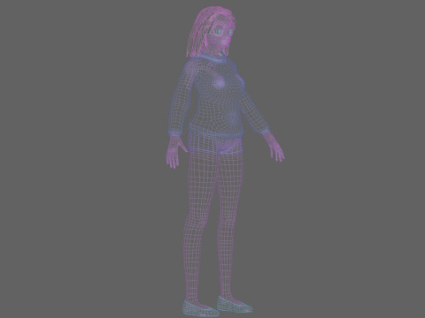 Sweet anime Girl V31063 3D Model