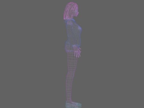 Sweet anime Girl V31063 3D Model